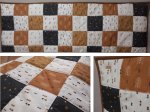Patchwork falvédő mustár-szürke-fehér színben